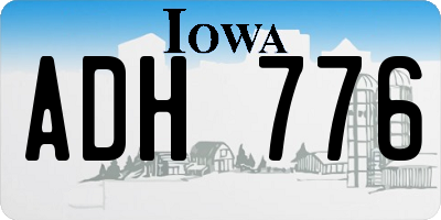 IA license plate ADH776