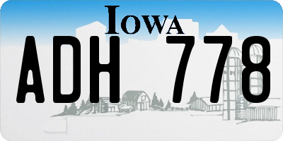 IA license plate ADH778