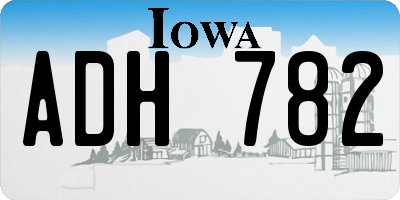 IA license plate ADH782