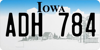 IA license plate ADH784