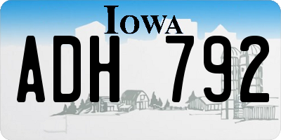 IA license plate ADH792