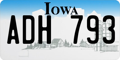 IA license plate ADH793