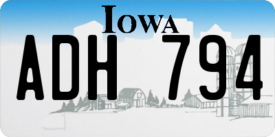 IA license plate ADH794