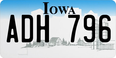 IA license plate ADH796