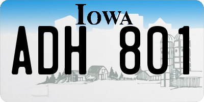IA license plate ADH801