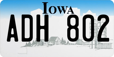 IA license plate ADH802