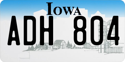 IA license plate ADH804