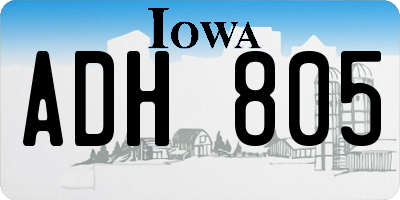 IA license plate ADH805