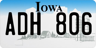 IA license plate ADH806