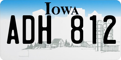 IA license plate ADH812