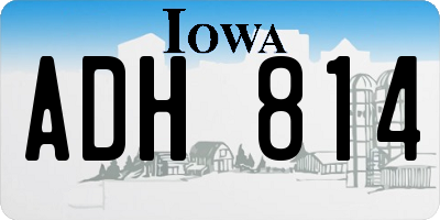 IA license plate ADH814