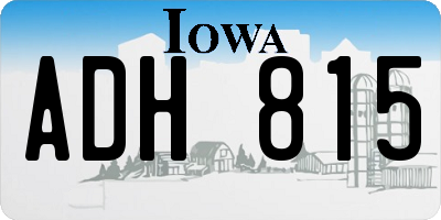 IA license plate ADH815