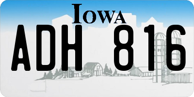 IA license plate ADH816