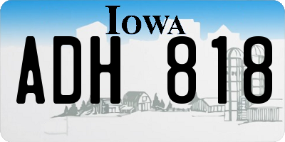 IA license plate ADH818