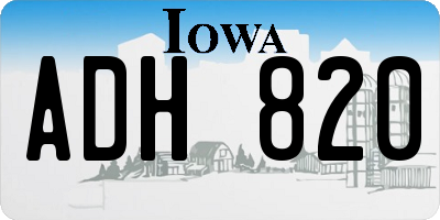 IA license plate ADH820