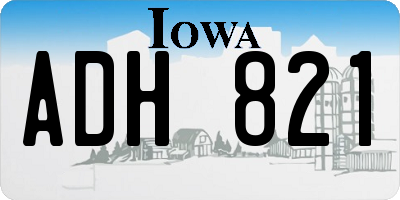 IA license plate ADH821