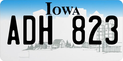 IA license plate ADH823