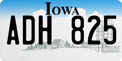 IA license plate ADH825