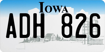 IA license plate ADH826