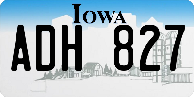 IA license plate ADH827