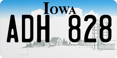 IA license plate ADH828