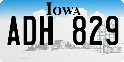 IA license plate ADH829