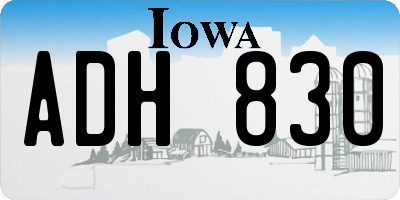 IA license plate ADH830
