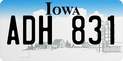 IA license plate ADH831