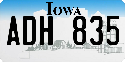 IA license plate ADH835