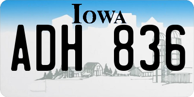 IA license plate ADH836