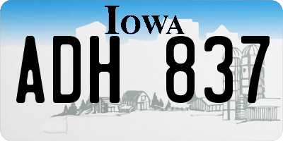 IA license plate ADH837