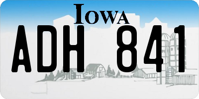 IA license plate ADH841