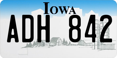 IA license plate ADH842