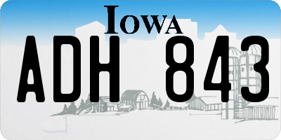 IA license plate ADH843