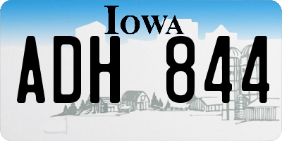 IA license plate ADH844