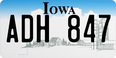 IA license plate ADH847