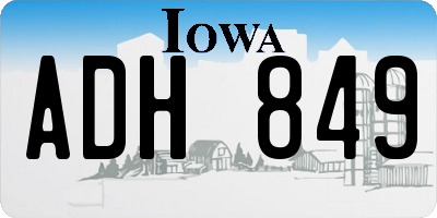IA license plate ADH849