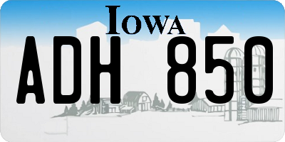 IA license plate ADH850