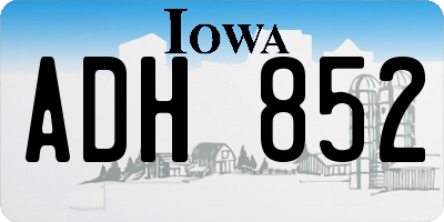 IA license plate ADH852