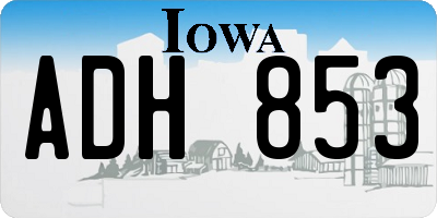 IA license plate ADH853