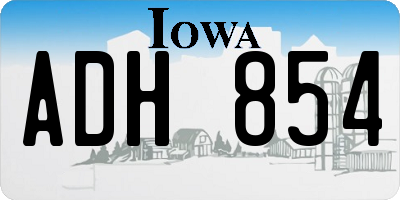 IA license plate ADH854