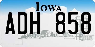 IA license plate ADH858