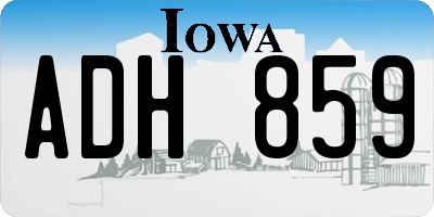IA license plate ADH859