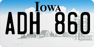 IA license plate ADH860