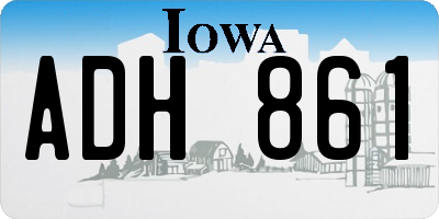 IA license plate ADH861