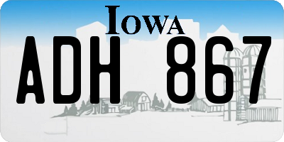IA license plate ADH867