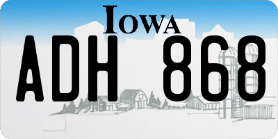 IA license plate ADH868