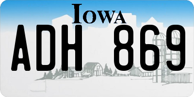 IA license plate ADH869
