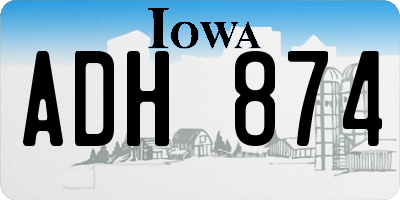 IA license plate ADH874