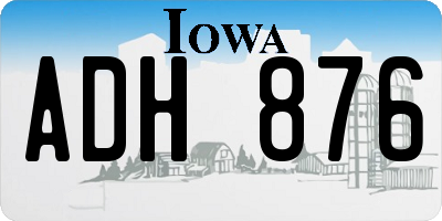 IA license plate ADH876
